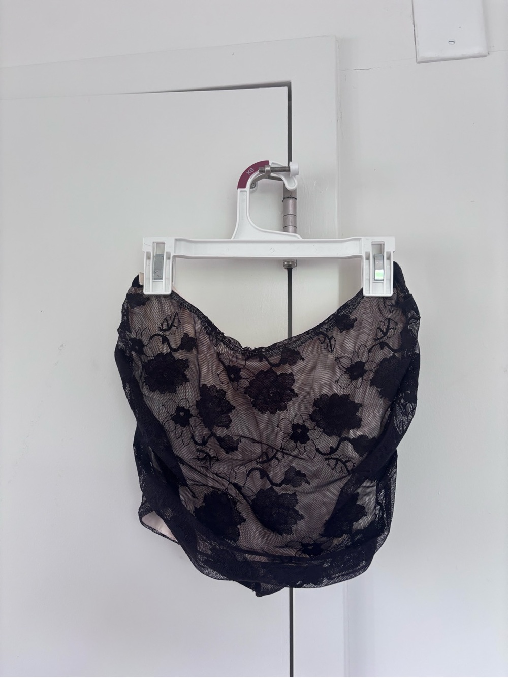 Black Floral Lace Bustier Top